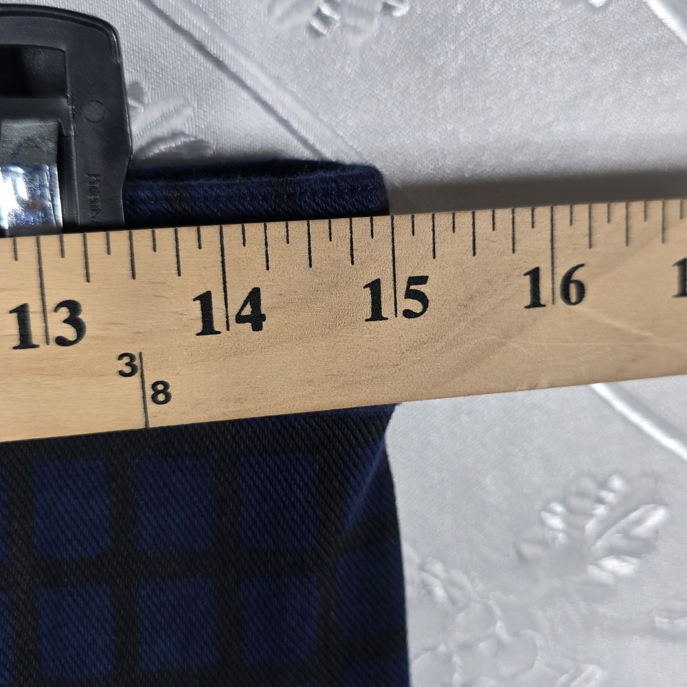Spanx Leggings Womens L The Perfect Pant Navy Blue Black Grid Plaid EUC Slimming - Picture 5 of 12